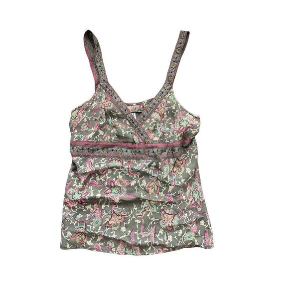 Y2K beaded floral paisley boho spaghetti strap tank - Picture 1 of 6